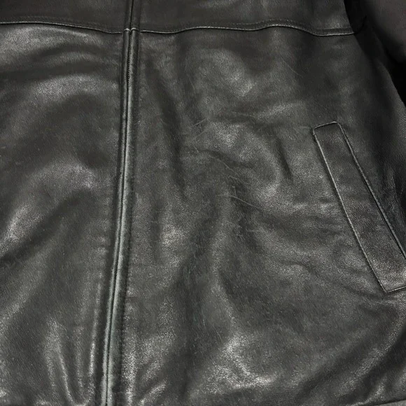 Northern‎ Explorer Mens Black VTG Leather Zip Up Jacket Biker Motorcyle Bomber L